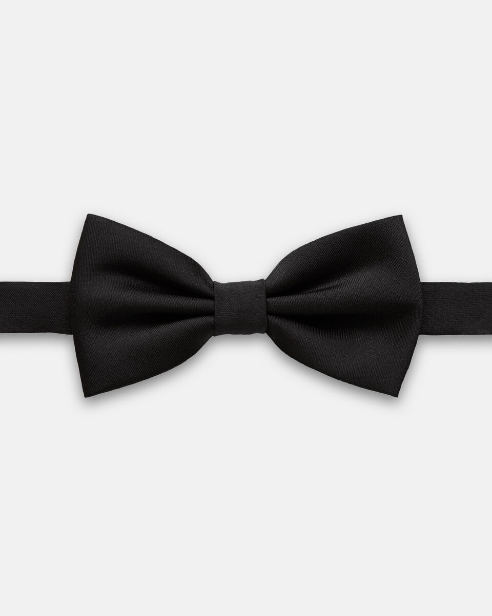 Silk Matte Lustre Bow Tie, Black, hi-res